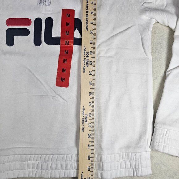 NEW FILA Women’s 1/4 Zip Fleece Pullover – White with Logo Size Medium - Picture 3 of 5